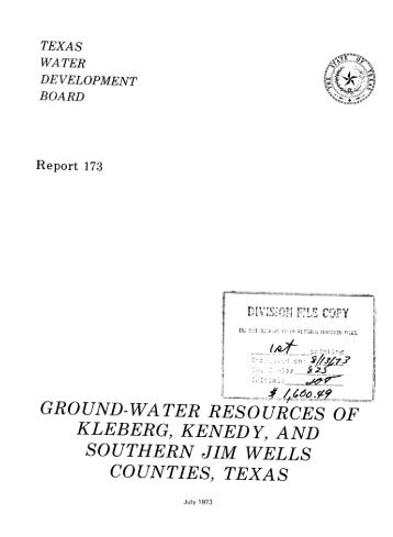 Ground-Water Resources of Kleburg, Kenedy, and Southern Jim ...