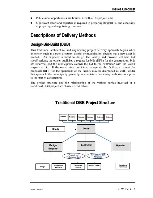 Alternative Project Delivery - Texas Water Development Board