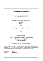 Stromeinspeisevertrag - TWO.de Technische Werke Osning GmbH
