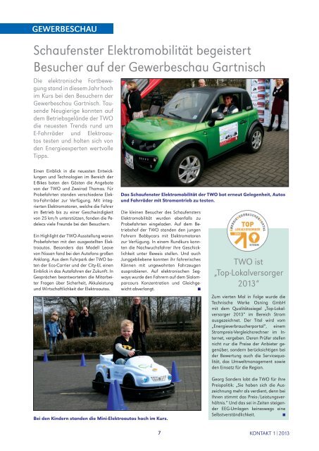 TWO KONTAKT Ausgabe April 2013 - TWO.de Technische Werke ...