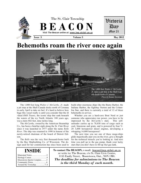 Beacon pages May 2012 - The Township of St. Clair