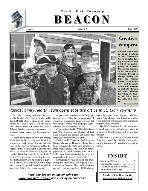 Beacon April 2013 pages - The Township of St. Clair