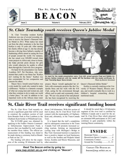 Beacon February 2013 pages - The Township of St. Clair