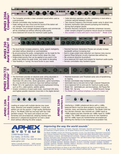The Aphex Model 2020MkII Broadcast Audio Processor