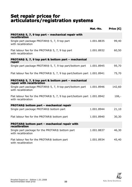 KAVO Catalogue Lab articulators.pdf (Tip dokumenta ... - MEDIPRO