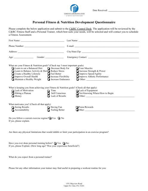 Nutrition Development Questionnaire