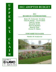 2012 Township of Upper St. Clair Adopted Budget