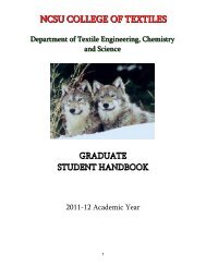 TECS Graduate Handbook - College of Textiles