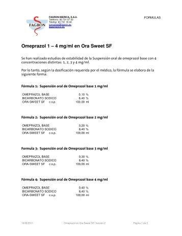 Omeprazol base Ora Sweet SF - Fagron