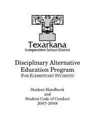 Disciplinary Alternative Education Program - Texarkana ...