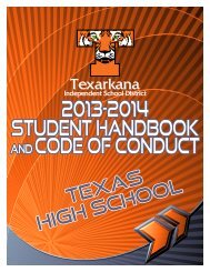 Student Handbook - Texarkana Independent School District