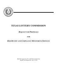 TEXAS LOTTERY COMMISSION