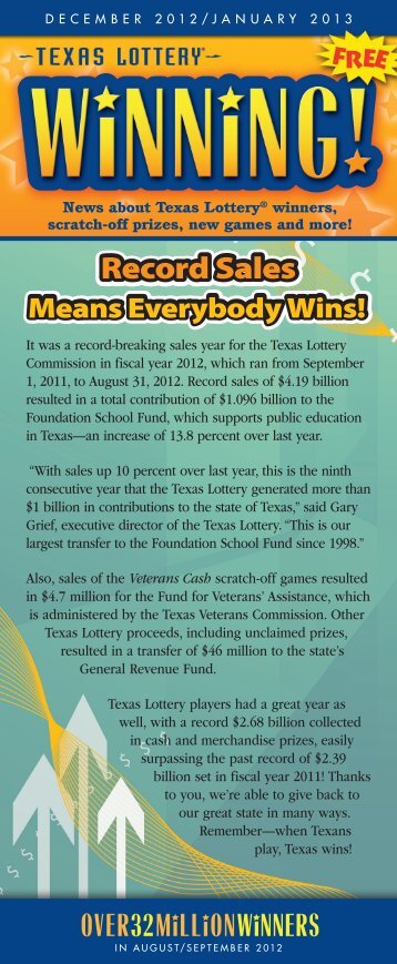 December 2012-January 2013 - Texas Lottery