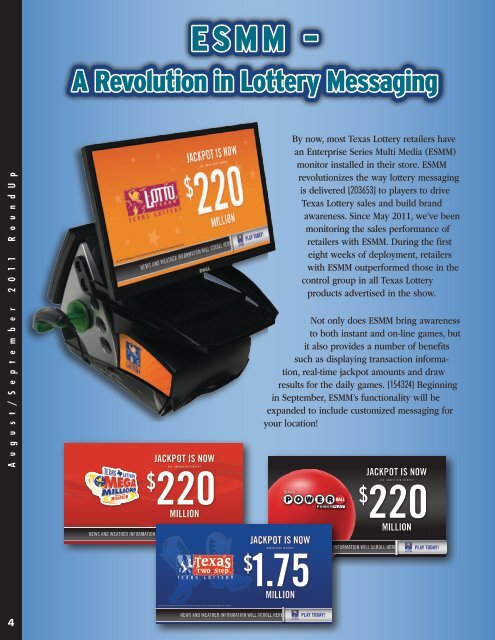 August/September 2011 - Texas Lottery