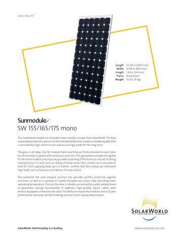 SW 155/165/175 mono - Jim Dunlop Solar