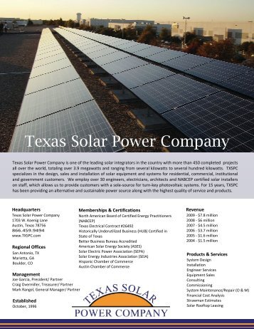 TXSPC General InfoMY VERSION.PUB - Texas Solar Power Company