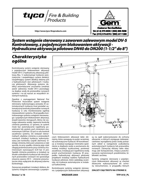 Preaction System with Model DV-5 Deluge Valve - Tyco Fire Products