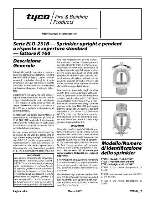 Series ELO-231B - Tyco Fire Products