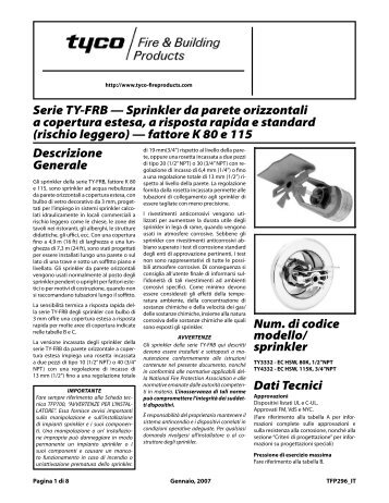 sprinkler - Tyco Fire Products
