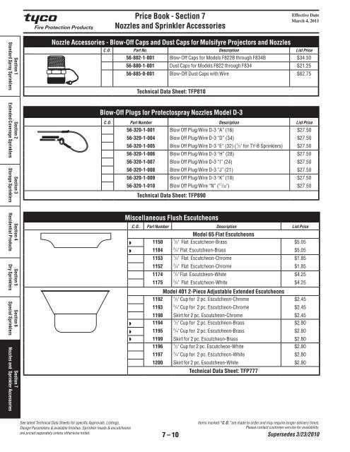 Section 7 Nozzles and Sprinkler Accessories - Tyco Fire Products