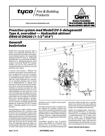 Preaction System with Model DV-5 Deluge Valve - Tyco Fire Products