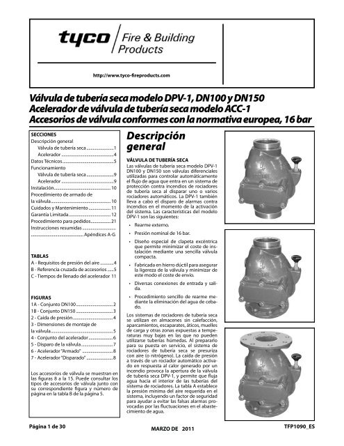 VÃ¡lvula de tuberÃ­a seca modelo DPV-1, DN100 y DN150 Acelerador ...