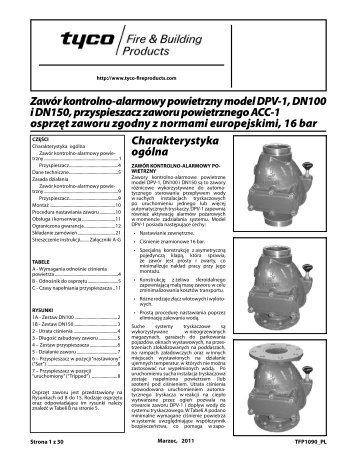 ZawÃ³r kontrolno-alarmowy po wie trzny model DPV-1, DN100 i ...