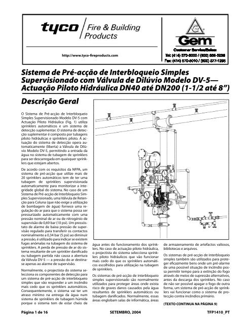 Preaction System with Model DV-5 Deluge Valve - Tyco Fire Products