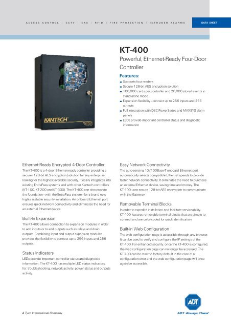 KT-400-EU Powerful, Ethernet-Ready Four-Door Controller