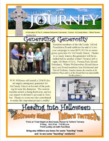 St. Andrews Retirement Community October Newsletter