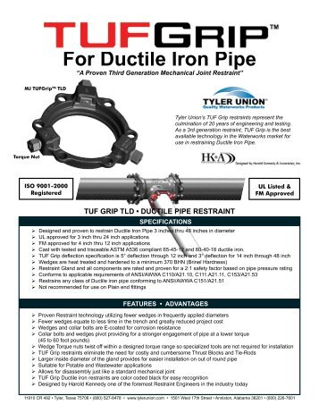 For Ductile Iron Pipe - Tyler Union
