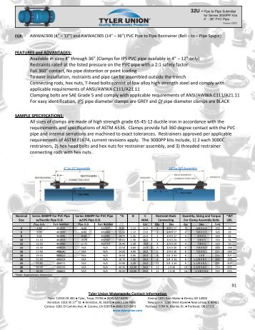 Clamps for IPS PVC pipe available in 4” – 12” only - Tyler Union