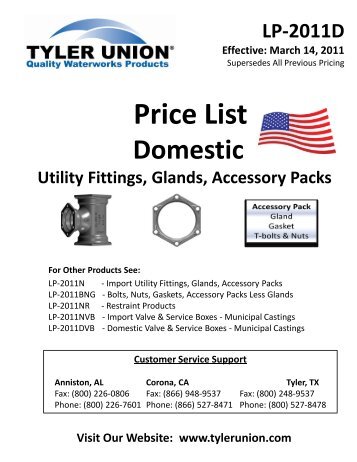 lp 2011d - domestic utility fittings, glands, accessory ... - Tyler Union