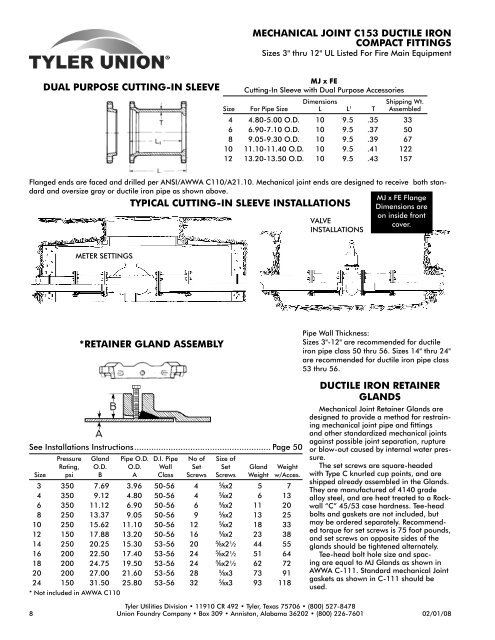 TYPICAL CUTTING-IN SLEEVE INSTALLATIONS ... - Tyler Union