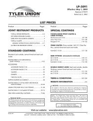 LP-5091 LIST PRICES - Tyler Union