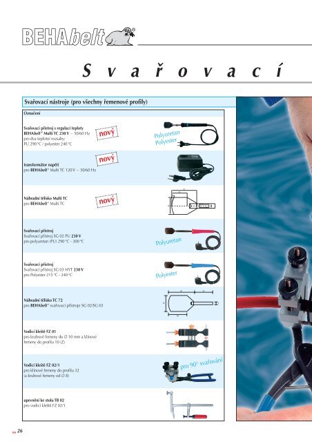 Katalog polyuretanovÃ½ch ÅemenÅ¯ Beha Belt - Tyma CZ, s.r.o.