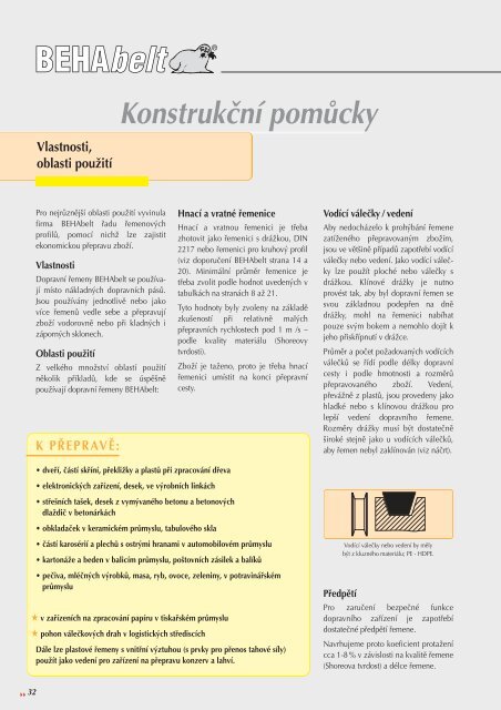 Katalog polyuretanovÃ½ch ÅemenÅ¯ Beha Belt - Tyma CZ, s.r.o.