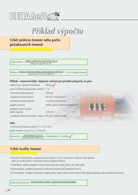 Katalog polyuretanovÃ½ch ÅemenÅ¯ Beha Belt - Tyma CZ, s.r.o.