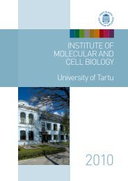 InstItute of Molecular and cell BIology university of tartu