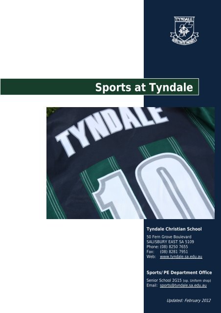 Sports at Tyndale - Handbook - Tyndale Christian School