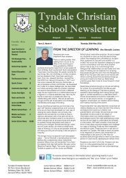 TCS Newsletter Term 2 Wk 4 - Tyndale Christian School