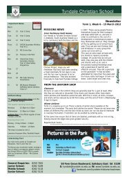 TCS Newsletter Term 1 Wk 6 - Tyndale Christian School