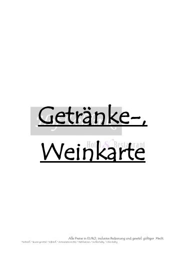 Getränke- und Weinkarte