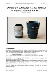 PENTAX: FA31/1.8 vs. Sigma EX DC 30/1.4