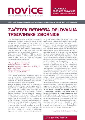 3 Novice TZS jan 2007.indd - Trgovinska zbornica Slovenije