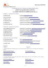 Composition du CA - Université de Bourgogne