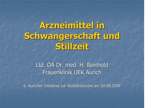 Arzneimittel in Schwangerschaft und Stillzeit