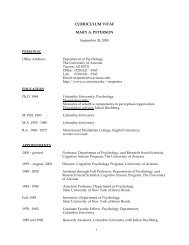 curriculum vitae mary a. peterson - U-System - University of Arizona