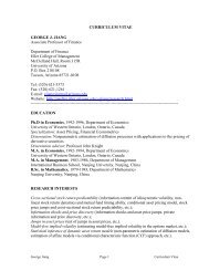 CURRICULUM VITAE GEORGE J. JIANG Associate Professor of ...