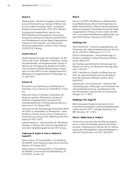 Jahresbericht 2012 - Chemischen und Veterinäruntersuchungsämter